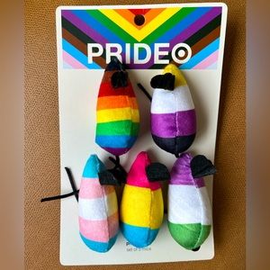 𝅺Pride rainbow mice cat toys new lgbtq queer cat toy 5 mice